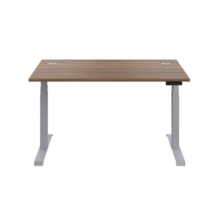 Height Adjustable Table Oak 1200x800x645 Silver Frame  hi\-res