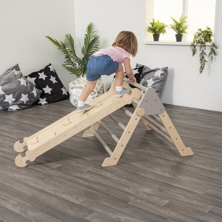 Pikler Inspired Climb \x26 Slide Nursery  hi\-res