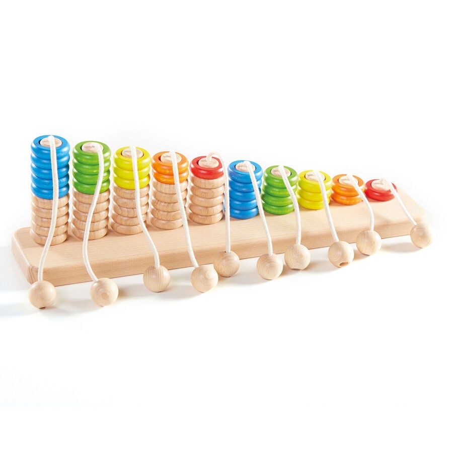 Wooden Rope Abacus Counting Toy Manipulative Panels Resources TTS