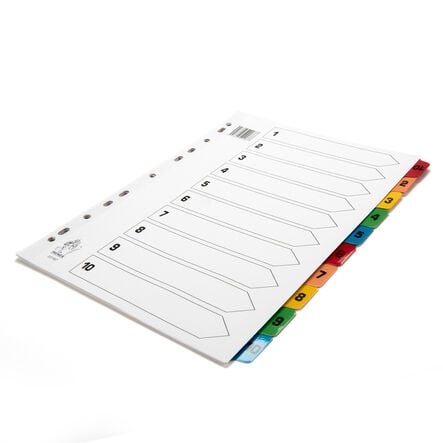 A4 Mylar 1\-10 Index File Dividers  hi\-res