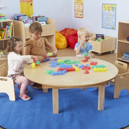 Children’s Circular Folding Natural Wooden Table  hi\-res