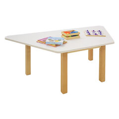 Essentials White Trapezoidal Table  Essentials White Trapezoidal Table  hi-res