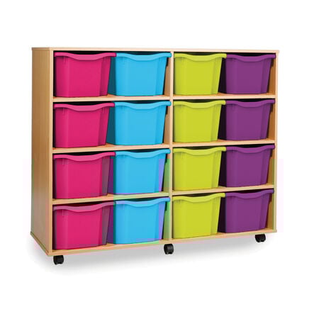 Mobile Tray Storage Unit With 16 Deep Trays  hi\-res