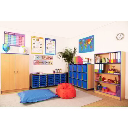 Accento 18 Shallow Trays Storage Unit Blue  hi\-res