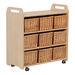 Wooden Mobile Storage Unit Wicker Baskets  hi\-res