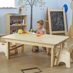 Natural Wooden Folding Early Years Table  hi-res