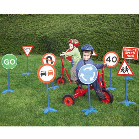 Role Play Road Safety Traffic Signs Set 10pk  hi\-res