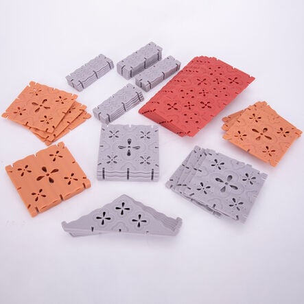 Eastern Architecture Construction Tiles Set 64pk  hi\-res