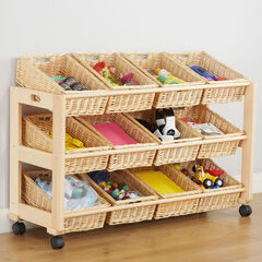 Tilted Wicker Basket Tidy With 12 Baskets  hi-res