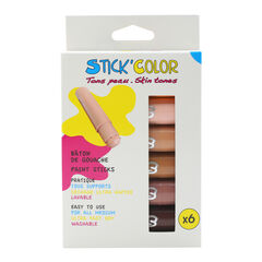 Skin Tones Paint Sticks Assorted Colours 6pk  Skin Tones Paint Sticks Assorted Colours 6pk  hi-res