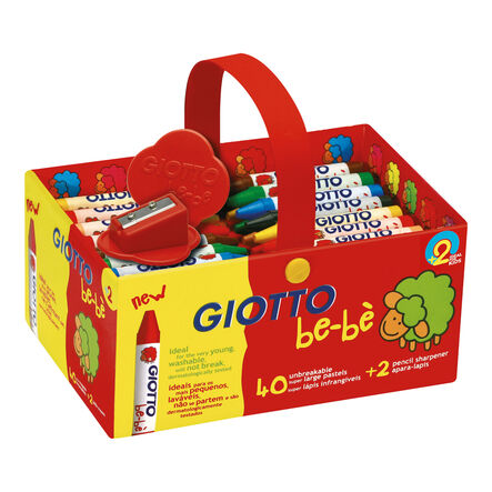 GIOTTO be\-be Super Wax Crayons with Carry Case 40pk  hi\-res