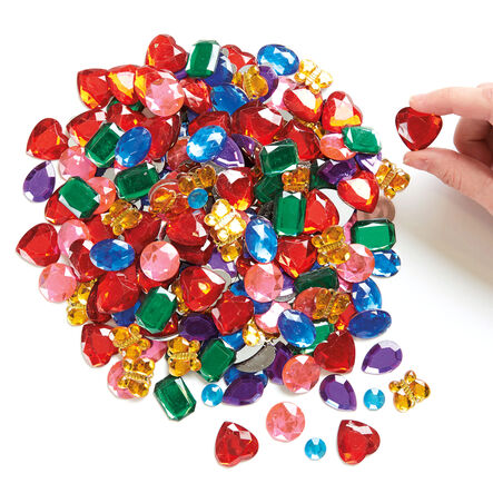 Giant Glittering Mirror Backed Acrylic Gems Assorted 700pk  hi\-res