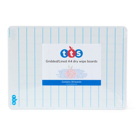 TTS A4 Double Sided Whiteboards Gridded\/Lined 30pk  hi\-res