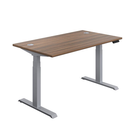 Height Adjustable Table Oak 1200x800x645 Silver Frame  hi\-res