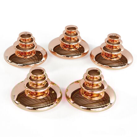 TTS Sensory Mirrored Stacking Pebbles Bronze 20pk Bronze hi\-res