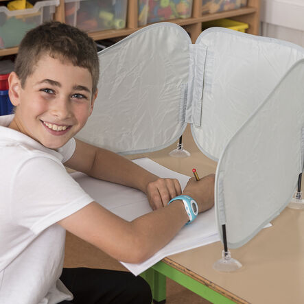 Pop\-Up Concentration Desk Barrier Grey 5pk Grey hi\-res