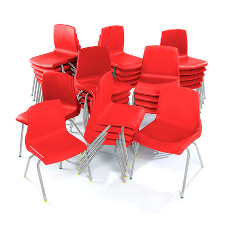 NP Classroom Chairs 30pk Seat height 350mm Red Red hi\-res