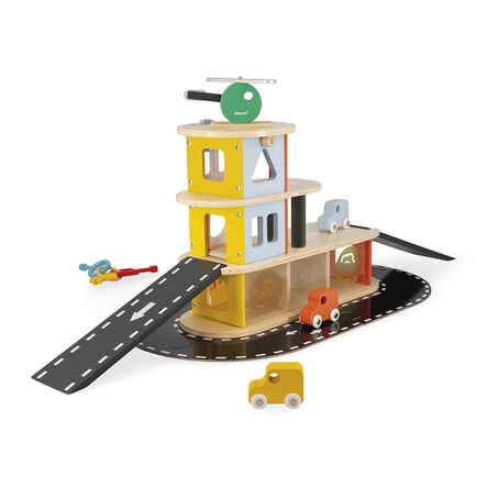 Small World Wooden Garage, Track \x26 Cars  hi\-res