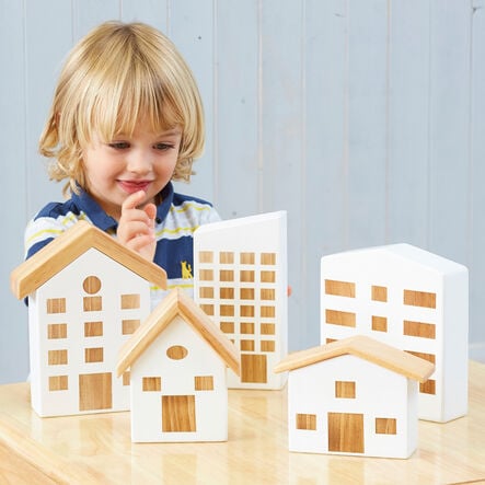 TTS Tiny Town Wooden Houses 5pcs  hi\-res