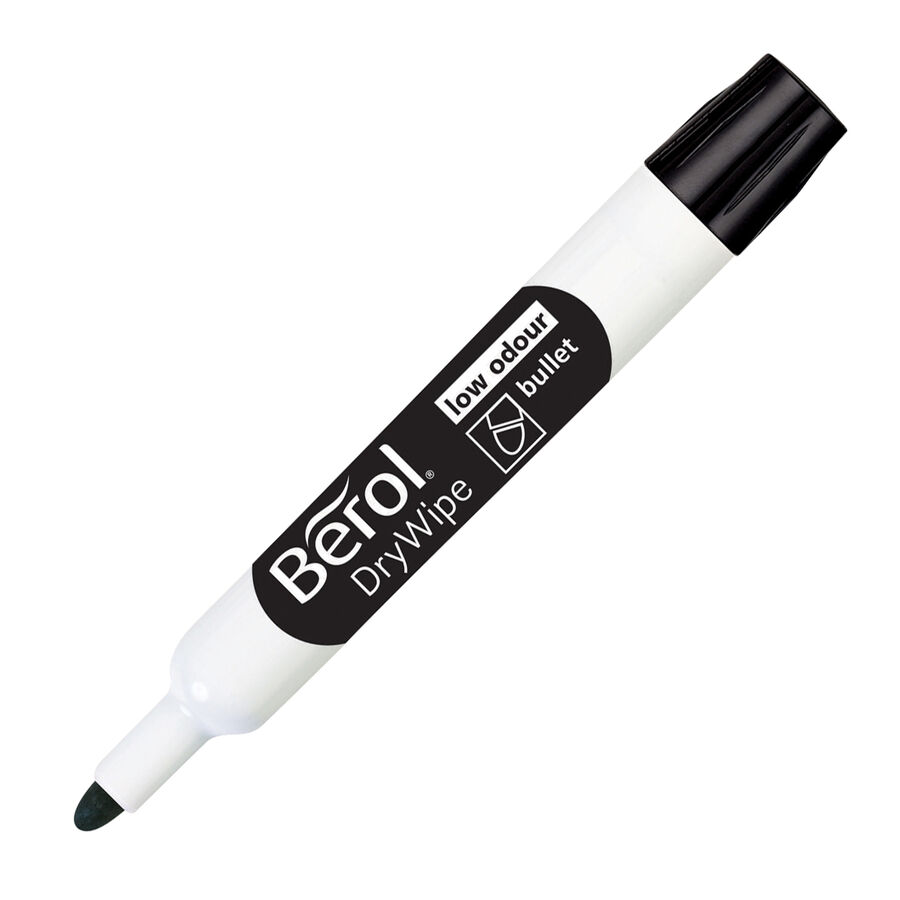Berol Dry Wipe Whiteboard Pens Broad Tip Black Ink (Pack 192