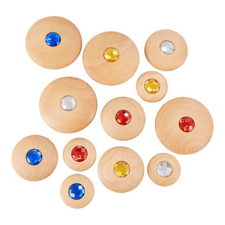 TTS Sensory Wooden Jewel Pebbles 12pk  hi\-res