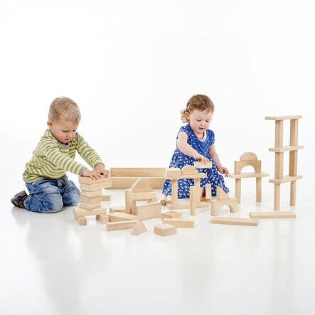 Jumbo Wooden Construction Blocks with Tray 54pk  hi\-res