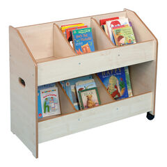 Wooden Mobile Book Browser Beech H800 x W920 x D390mm  hi-res