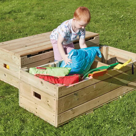 Outdoor Wooden Storage Bench  hi\-res