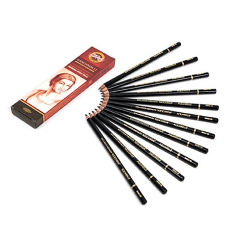 Koh\-I\-Noor Aquarell Charcoal Pencils 4B 12pk  hi\-res