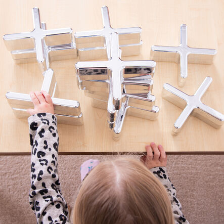 TTS Metallic Silver Stacking Crosses 12pk  hi\-res
