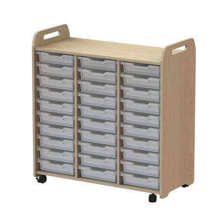 3 Column Tray Storage inc 15 Deep Translucent Trays  hi\-res