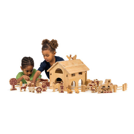 Natural Wooden Barn and Farm Set  hi\-res
