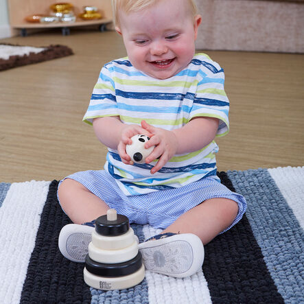 Panda Black \x26 White Wooden Stacker  hi\-res