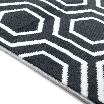 TTS Hexagonal Patterned Grey and Cream Rug  hi\-res