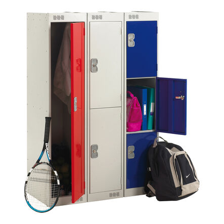 M\'Sec Cam Lk Locker 1 Nest 2 Doors Red H1382xW300xD450mm  hi\-res
