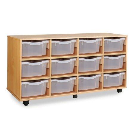 Mobile Tray Storage Unit With 12 Deep Trays  hi\-res