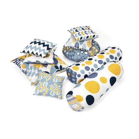 TTS Mixed Pattern Mustard and Grey Cushion Set  hi\-res