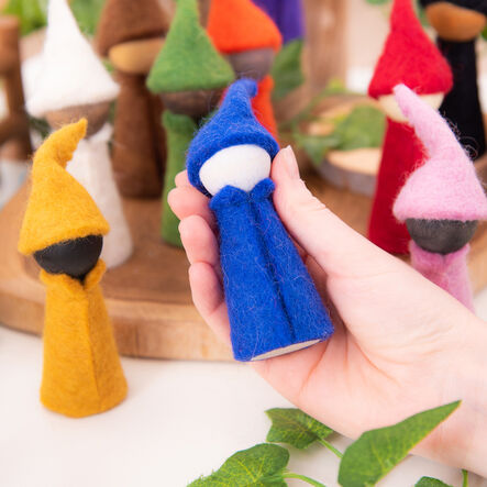 Small World Rainbow Wooden Felt Elves  hi\-res
