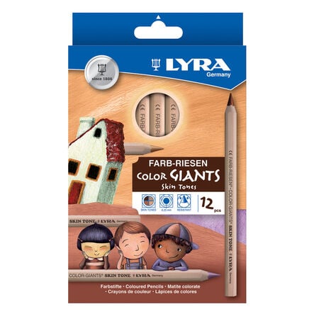 Lyra Skin Tone Jumbo Colouring Pencils Assorted 12pk  hi\-res