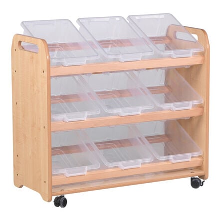 Tilted Tote Storage Trolley On Wheels  hi\-res