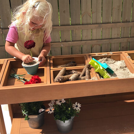 Outdoor Wooden Activity Table \x26 Lid  hi\-res