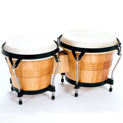 Wooden Shell Bongos With Raised Feet  Wooden Shell Bongos With Raised Feet  hi-res