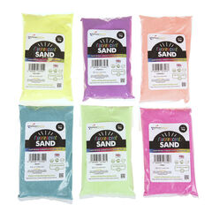 Rainbow ECO Eco Craft Sand Assorted Bags 6 x 1kg Pastels Pastels hi-res