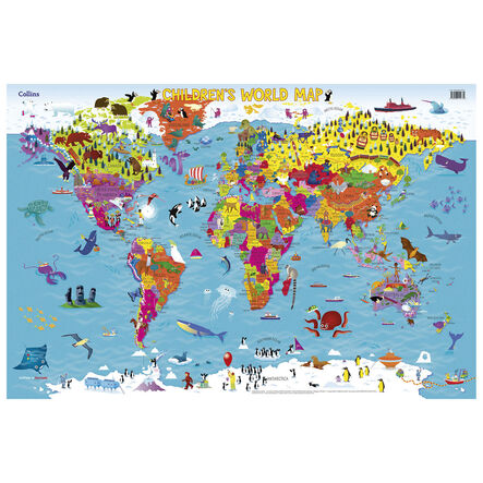 Collins Children\'s Map of the World 90cm x 60cm  hi\-res