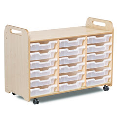 3 Column Tray Storage inc 18 Shallow Trays Translucent Trays  hi-res