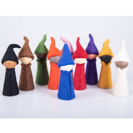 Small World Rainbow Wooden Felt Elves  hi\-res