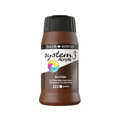 Daler-Rowney System 3 Acrylic Paint 500ml Burnt Umber Burnt Umber hi-res