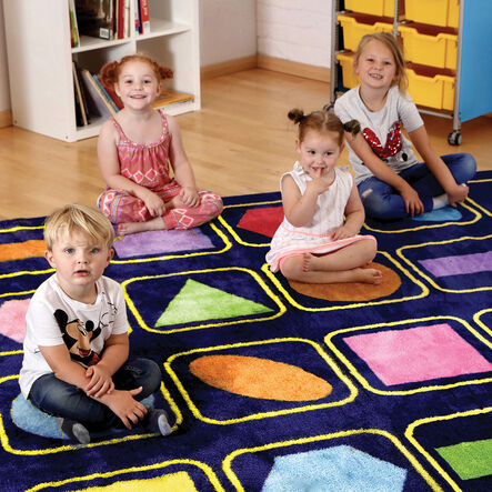 Geometric Shapes Square Placement Carpet 3 x 3m  hi\-res