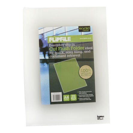 Flipfile Recycled Cut Flush Folders A4 25pk  hi\-res
