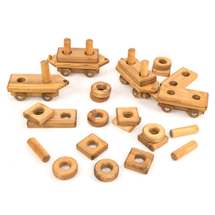 TTS Wooden Toddler Train with Building Blocks  hi\-res